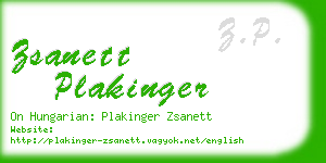 zsanett plakinger business card